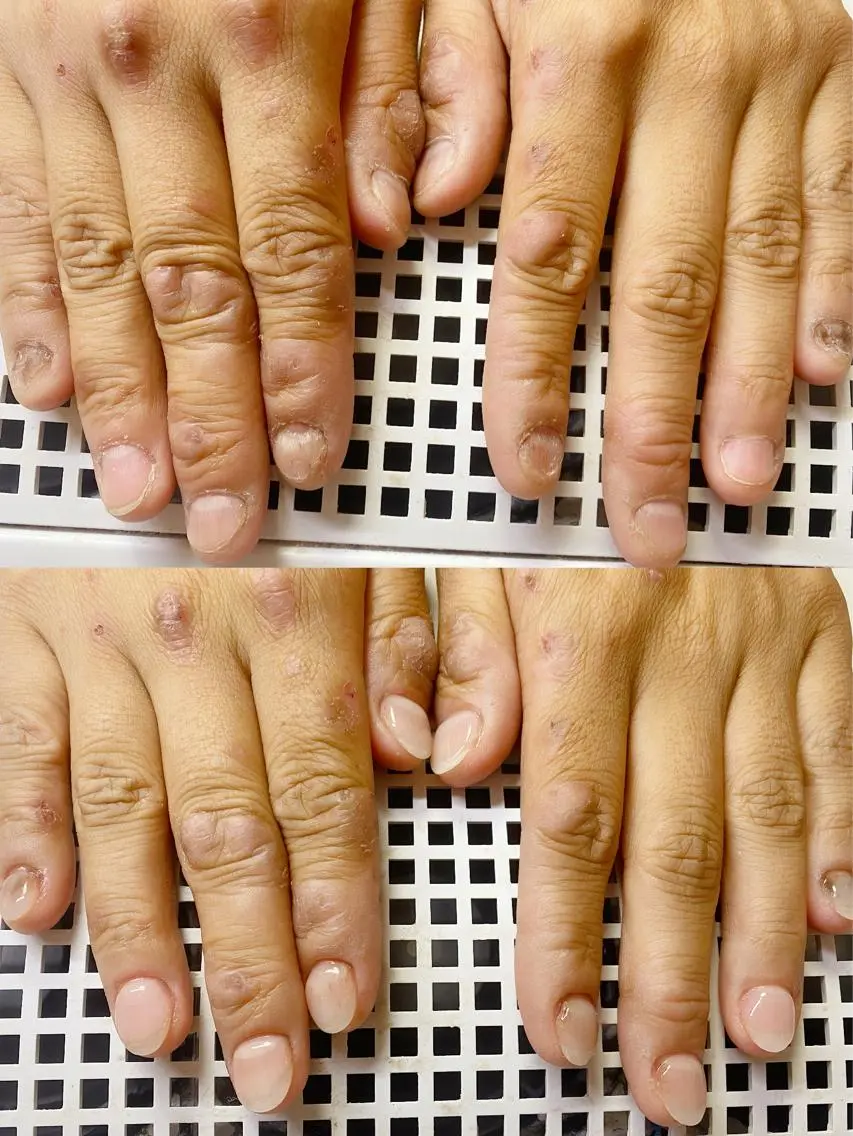 カラー ネイル 長さ出し Q Free nailsのネイルデザイン