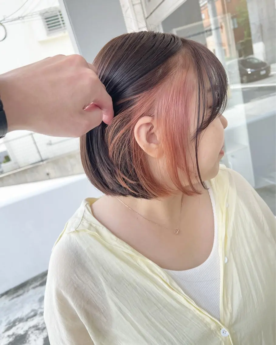 ショート カラー ピンクカラー テトネ タカシのヘアスタイル
