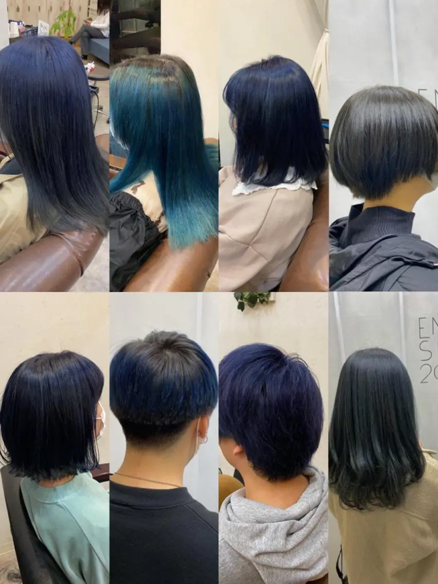 ミディアム カラー ブルーカラー カット ヘアカラー トリートメント 🟢NEGi🟣 🫧髪質改善のヘアスタイル