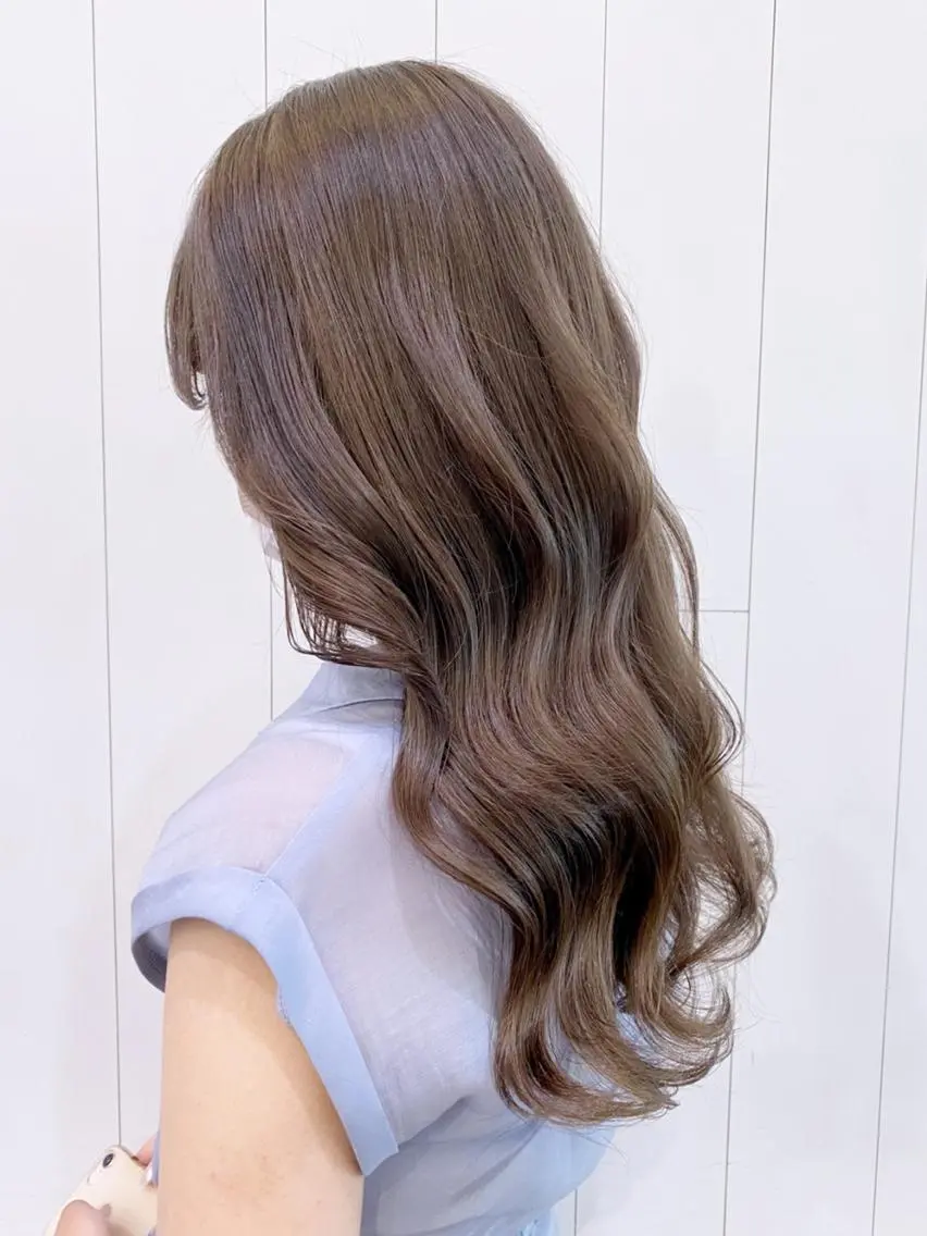 セミロング カラー パーマ ヘアアレンジ グレージュ ITbyALBUM 中野店のヘアスタイル