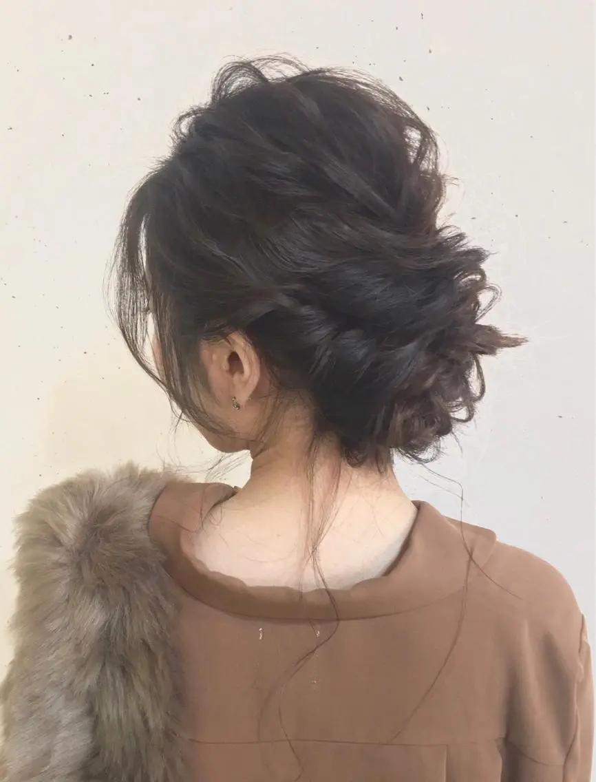 セミロング カラー ヘアアレンジ 結婚式・ブライダル ヘアセット 佐藤 輝幸のヘアスタイル