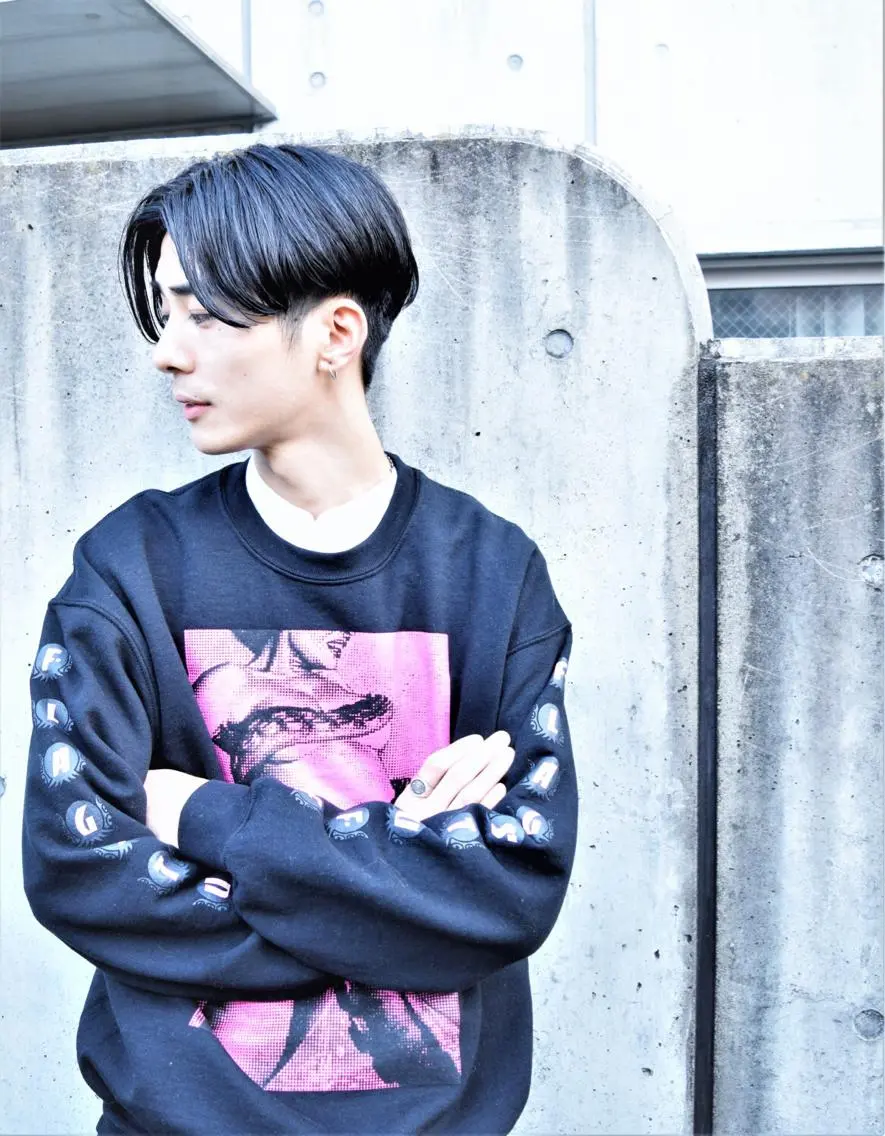 メンズ ビジネス センターパート マッシュ ツーブロック メンズウルフカット BAROQUE バロック立川のヘアスタイル