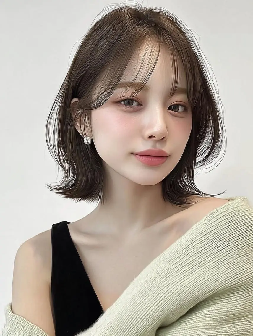 ミディアム 髪質改善 縮毛矯正 カット ヘアカラー 大久保 雪乃🌛のヘアスタイル