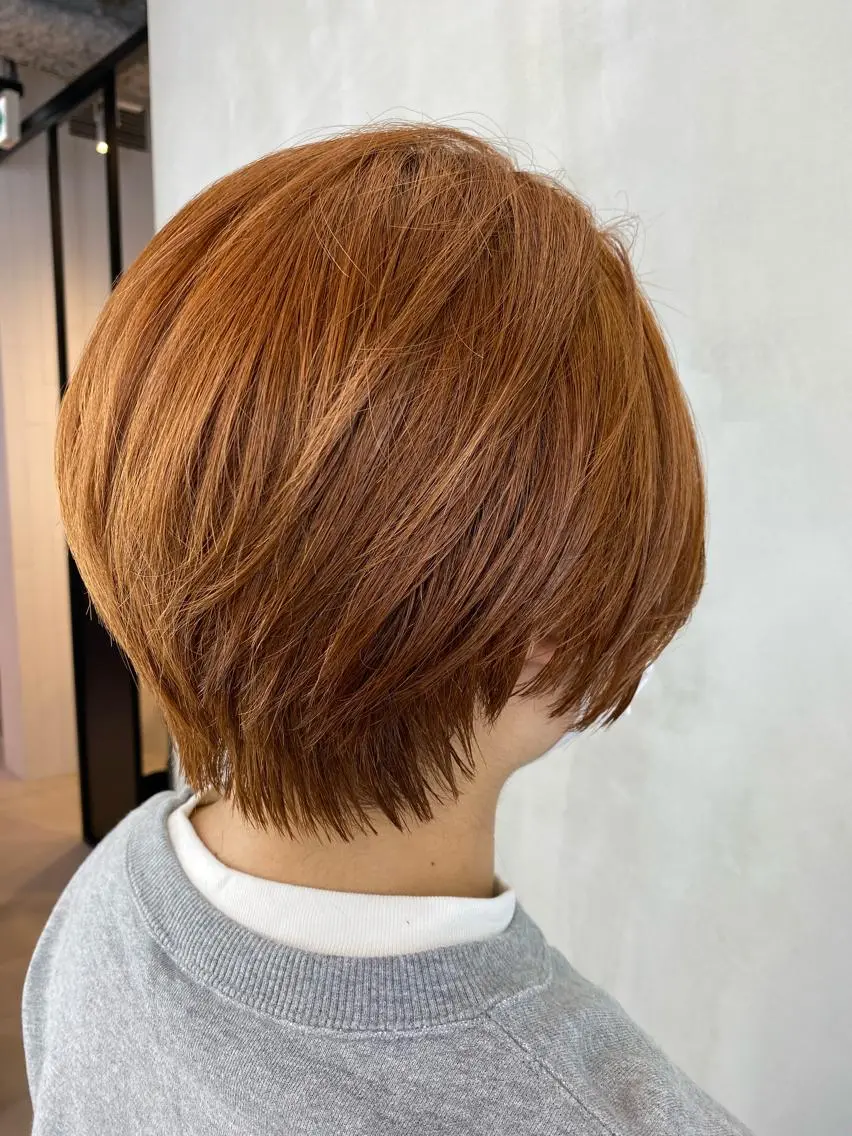 ショート カラー オレンジ ヘアカラー MUK ムクのヘアスタイル