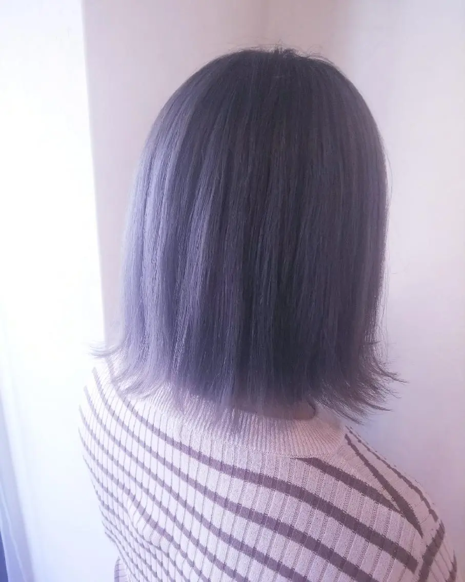 ミディアム カラー ラベンダーカラー シルバー RU RIのヘアスタイル