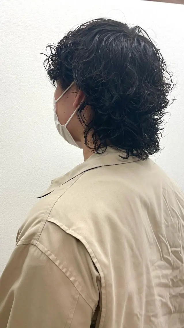 パーマ メンズ もりたみかこ 美容師お休み中のヘアスタイル