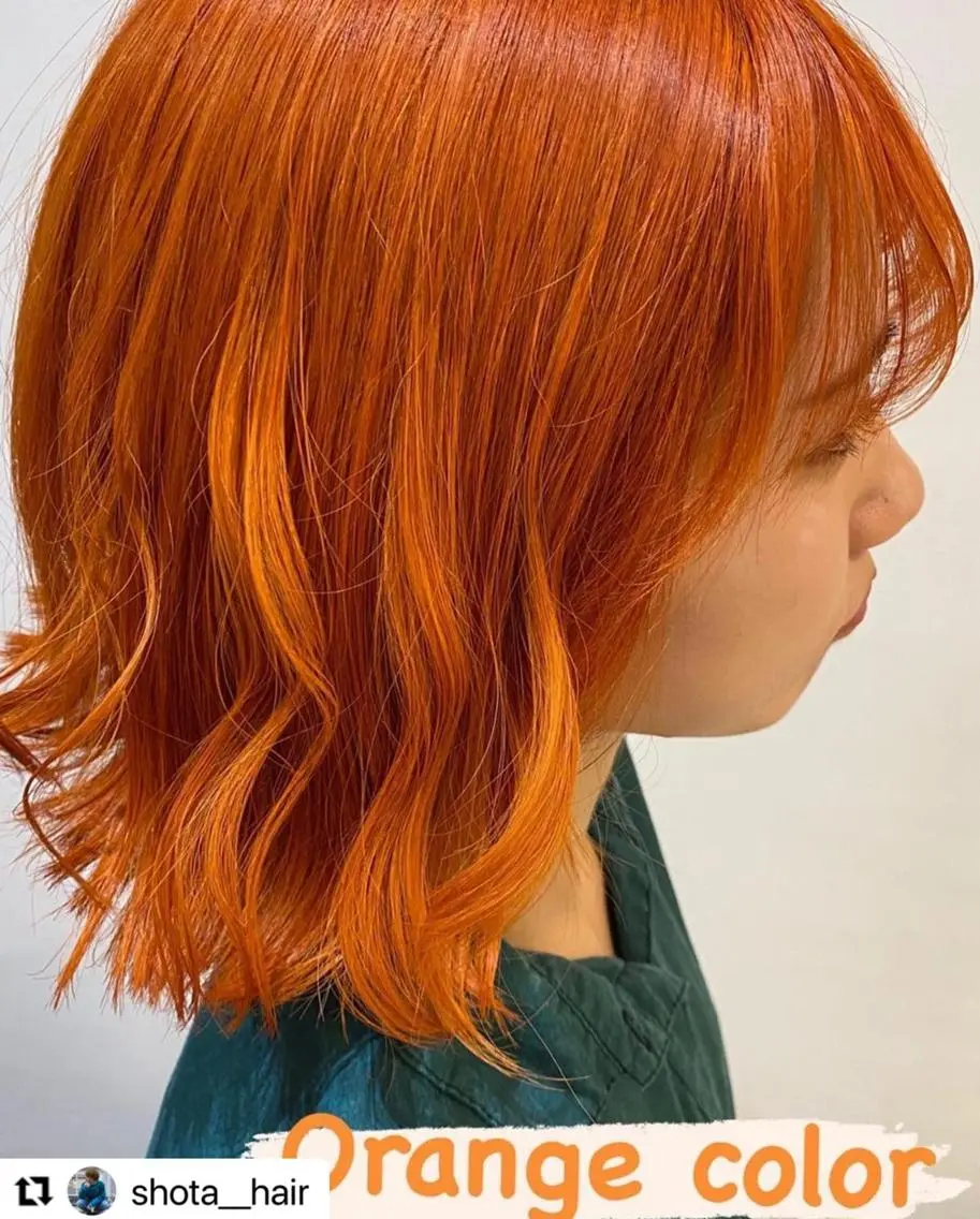 ミディアム カラー メンズ 学生(メンズ向け) オレンジ 学生 🩷Eny terrace🩷のヘアスタイル