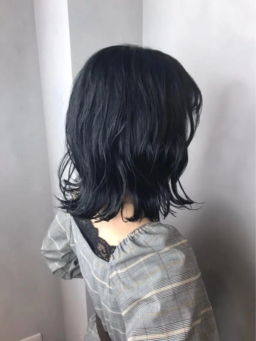 ミディアム カラー ネイビーカラー ヘアカラー BROCANTE立川 karasawa.nのヘアスタイル