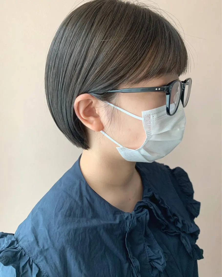 ショート カラー 透明感カラー ボブ hubhair レイヤー/透明感のヘアスタイル