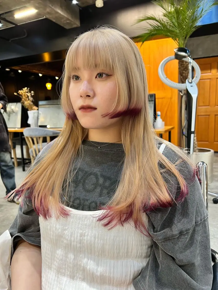 ロング カラー カット ヘアカラー 圧倒的デザイン力 店長🎨RENAのヘアスタイル