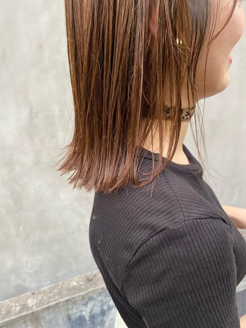 ミディアム カラー パーマ ヘアアレンジ メンズ キッズ ネイル マツエク・マツパ ベージュカラー ナチュラル ミディアムネイル インナーカラー/ KANAのヘアスタイル