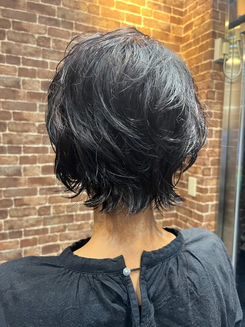 ショート カラー パーマ ヘアアレンジ メンズ キッズ ネイル マツエク・マツパ アイブロウ メンズハイライト メンズパーマ ブラウンカラー ケアカラー 透明感カラー 久木原 ゆりのヘアスタイル