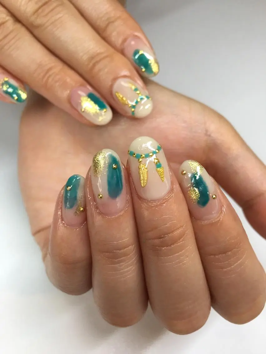 ネイル 持ち込み 夏ネイル ハンドネイル glow_ nailのネイルデザイン