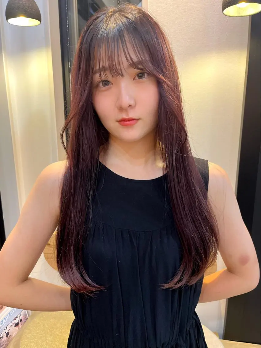 ロング カラー ブリーチ ブラウンカラー ダブルカラー ブリーチなしカラー ピンクカラー kana ARENDのヘアスタイル