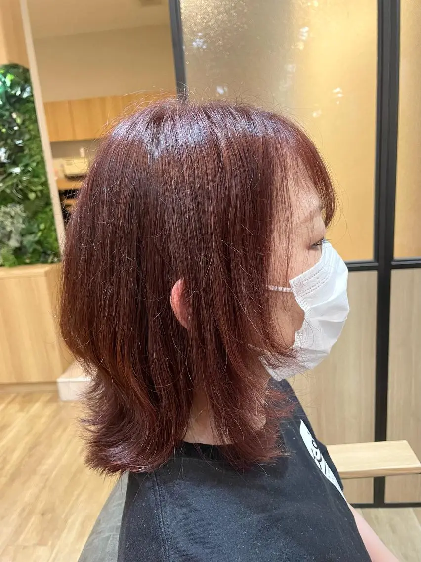 ミディアム カラー ウルフカット 木村 魁成のヘアスタイル