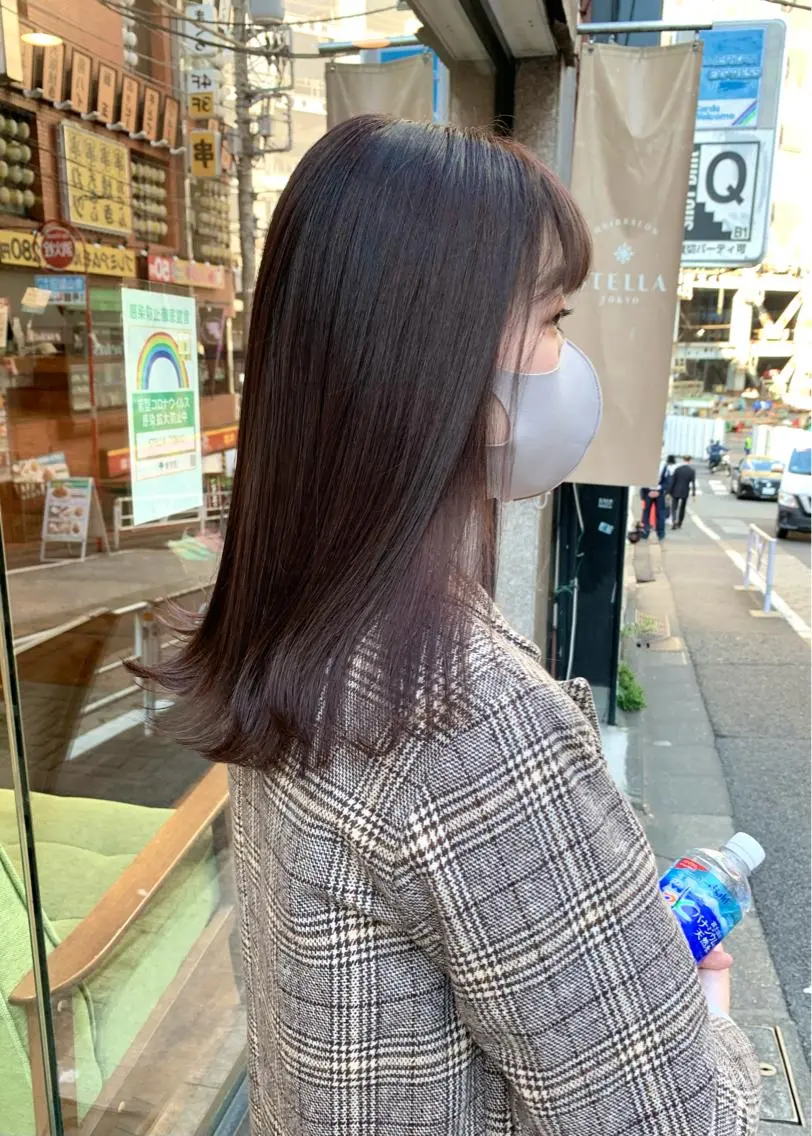 ミディアム カラー ベージュカラー ピンクカラー ピンクベージュ ヘアカラー トリートメント 矢野 晃平のヘアスタイル