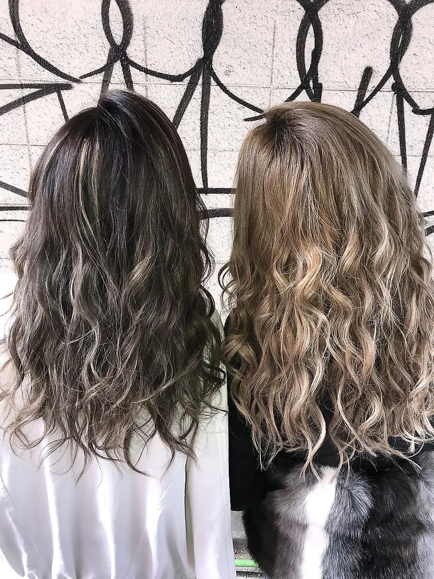 セミロング カラー ヘアアレンジ チビ編み込みエクステ シールEXどぅ〜すのヘアスタイル