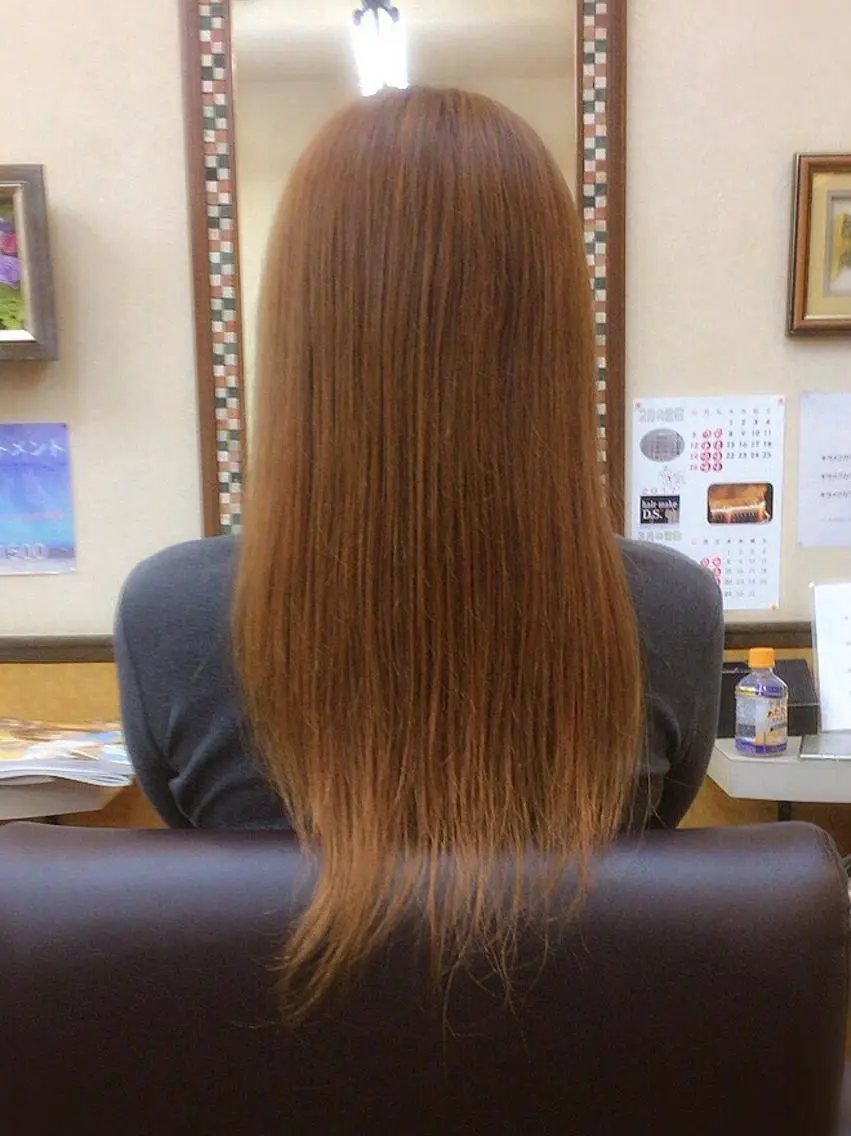 ロング カラー オレンジ 池原 寛之のヘアスタイル