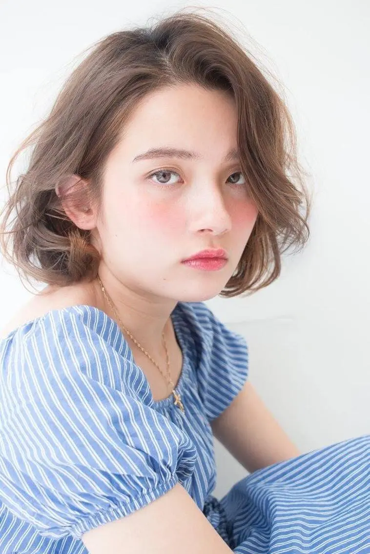 ショート ミディアム カラー パーマ 内藤 達也のヘアスタイル