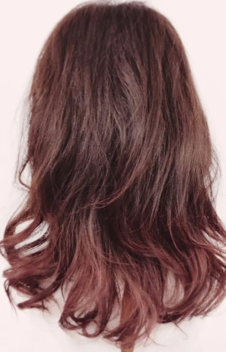 ミディアム カラー パーマ アッシュ ピンクカラー ピンクアッシュ カット ヘアカラー トリートメント Stylist アリアのヘアスタイル