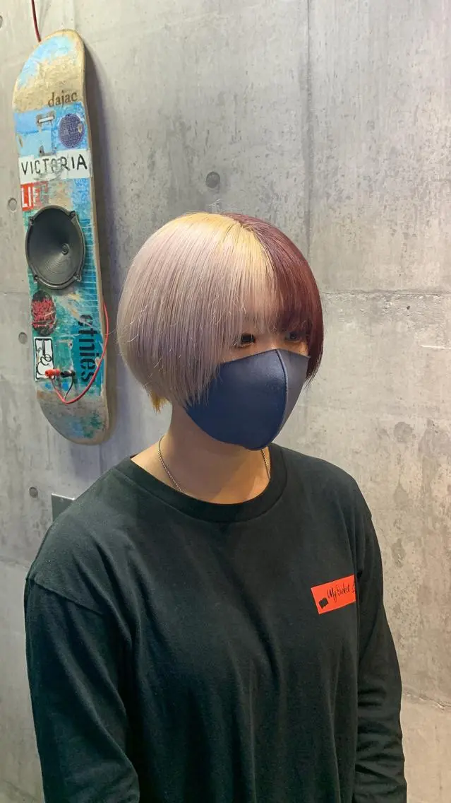 ショート カラー カット トリートメント ハイトーン/メンズ/ ウルフ特化 小松のヘアスタイル