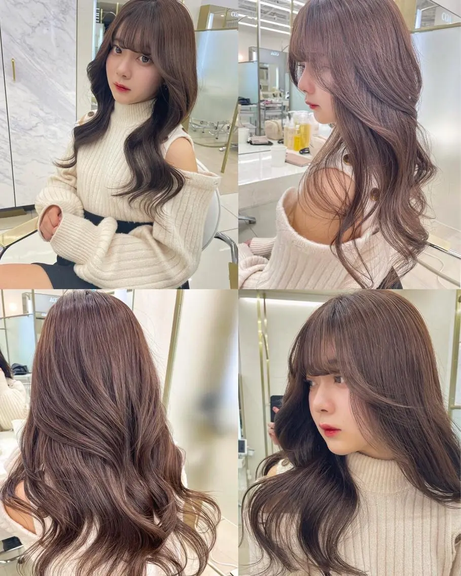 ロング カラー ベージュカラー ヘアカラー トリートメント COA GINZA 空也/前髪/顔まわりのヘアスタイル