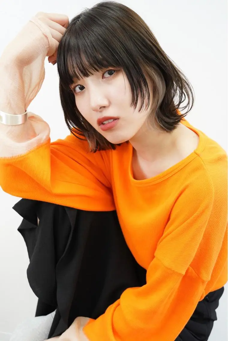 ミディアム カラー イヤリングカラー YURAGI🤍 SAEのヘアスタイル