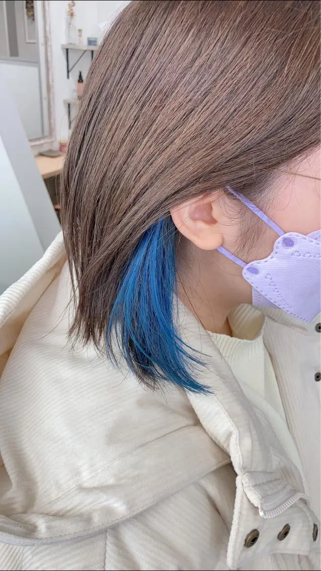 ショート カラー ブリーチ ブルーカラー カット ヘアカラー トリートメント Chainon　山中 拓也のヘアスタイル