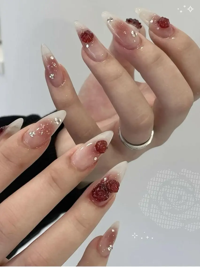 ネイル 長さ出し フレンチネイル グラデーション 卒業式 マグネットネイル ハンドネイル MIHANA NAILのネイルデザイン