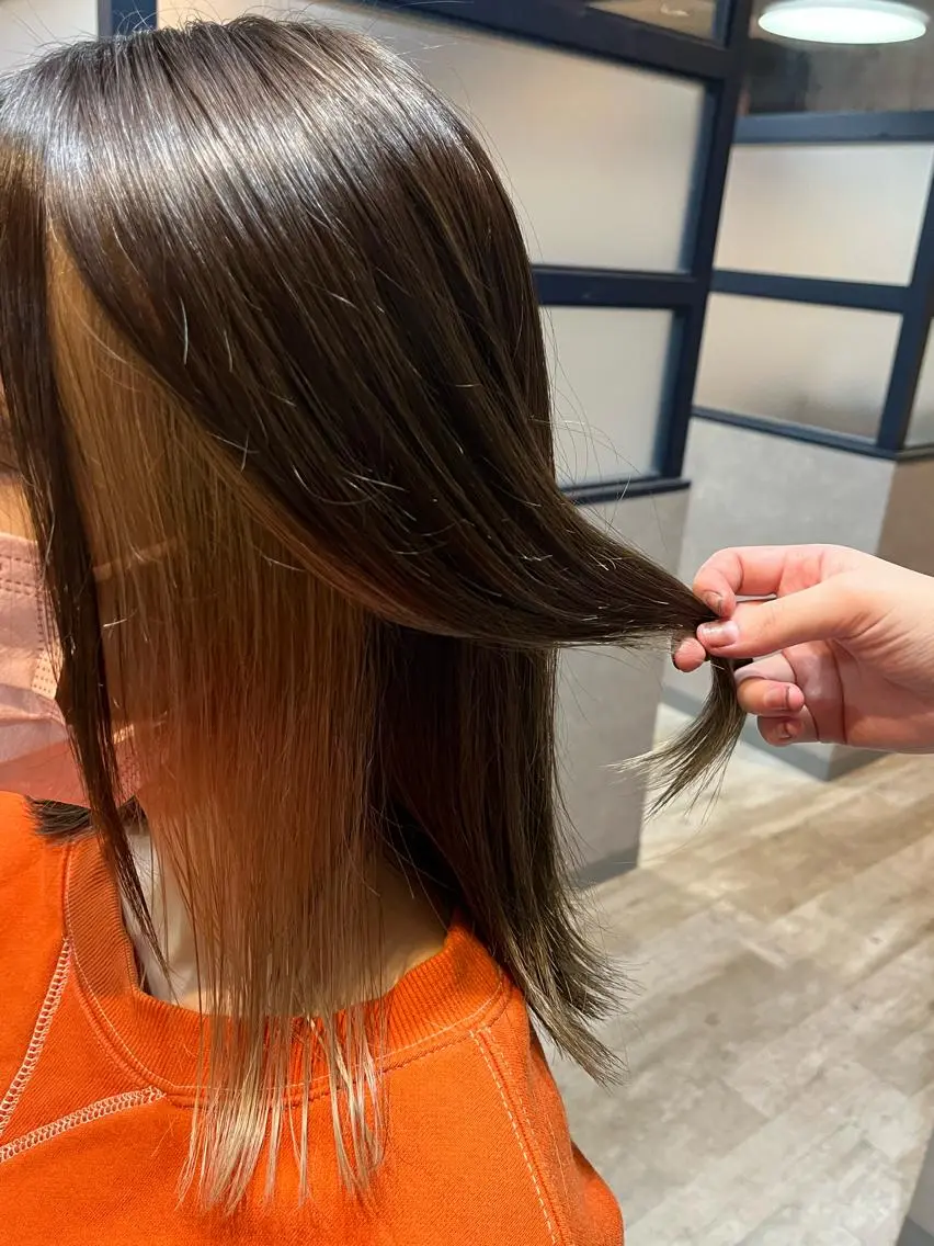 ミディアム カラー ベージュカラー イヤリングカラー 🎀髪質改善 そら🎀のヘアスタイル