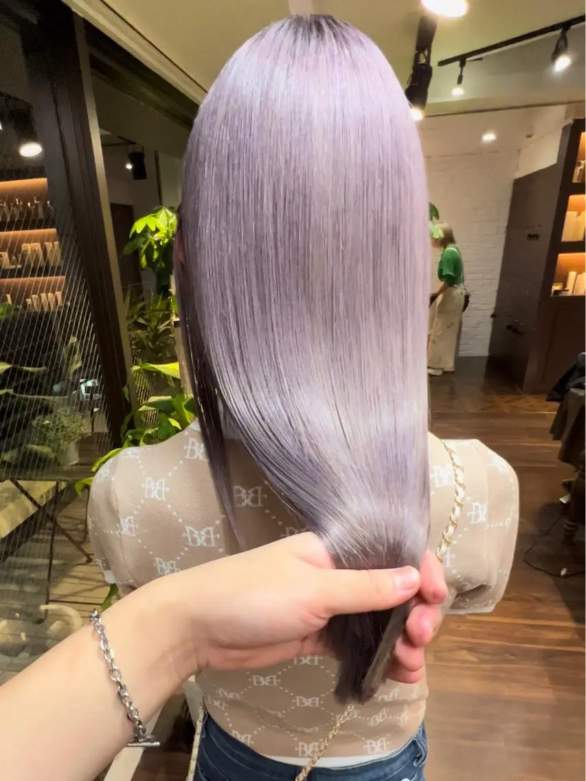 ロング ラベンダーベージュ トリートメント 🧡色落ちまで2度 楽しめる🧡ヨシキのヘアスタイル