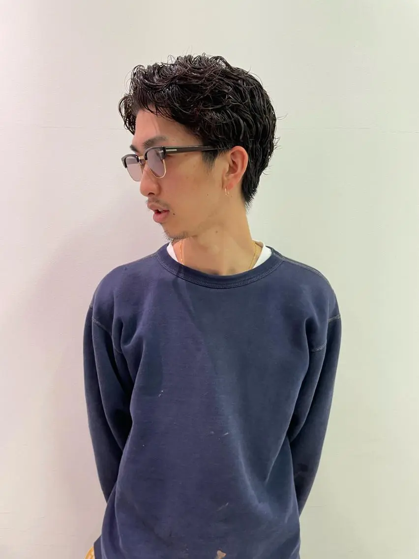 ショート カラー パーマ メンズ キッズ カット パーマ オトナヘア🌸 harukaのヘアスタイル