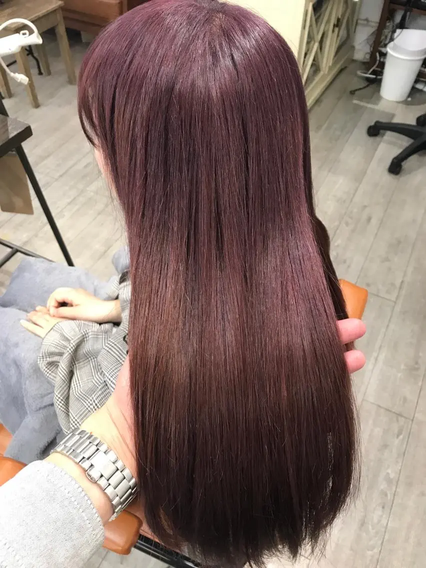 カラー ブリーチ ダブルカラー バイオレットカラー カット ヘアカラー トリートメント ヘッドスパ グレージュ/髪質改善 Yamato.hのヘアスタイル