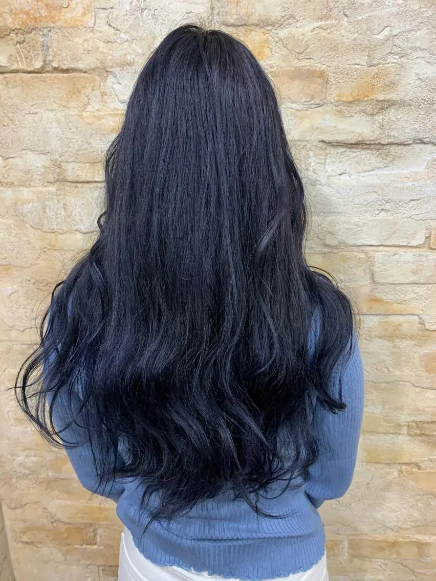 ロング カラー ブリーチ ブルーカラー チバ ヒロトのヘアスタイル
