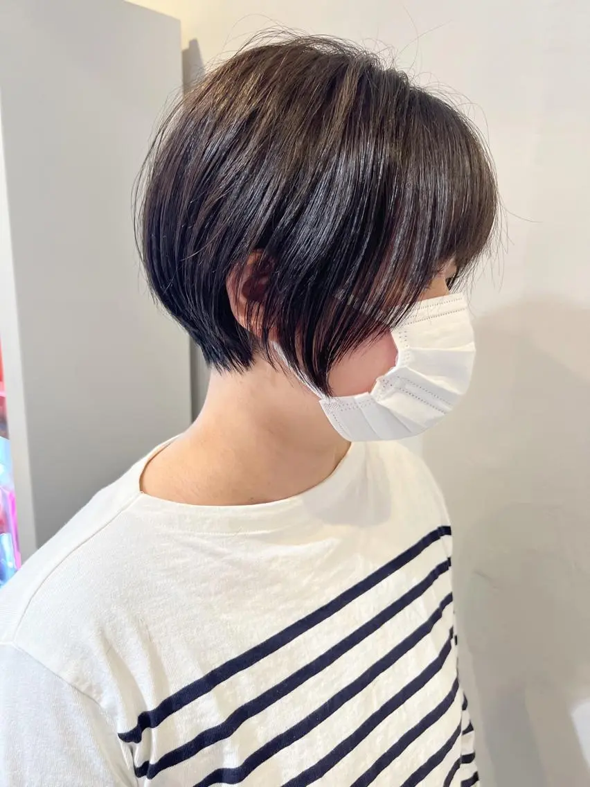 ショート ショートボブ ボブ ショートヘア レイヤー×縮毛矯正 深見 拓のヘアスタイル
