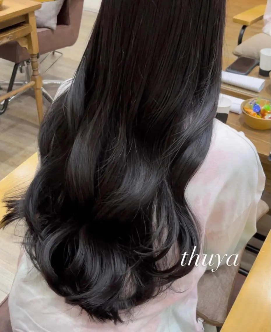 ロング 縮毛矯正 カット トリートメント N°+aero 🤍ユメのヘアスタイル