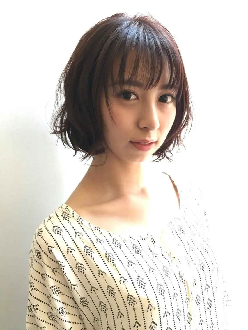 ショート カラー パーマ ボブ 牧野美波💎ショート ヘア/カット/天神のヘアスタイル