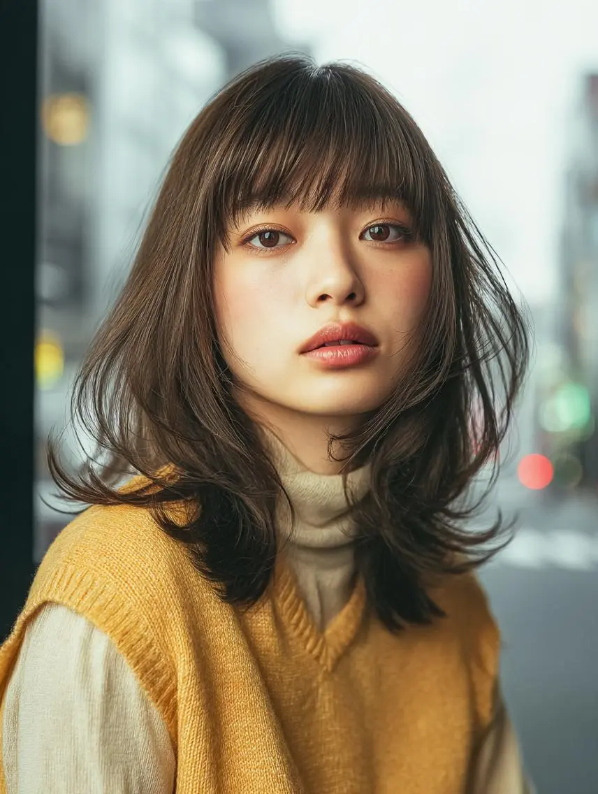 ミディアム 🍒暖色×ハイトーン ×デザイン✨まなりのヘアスタイル