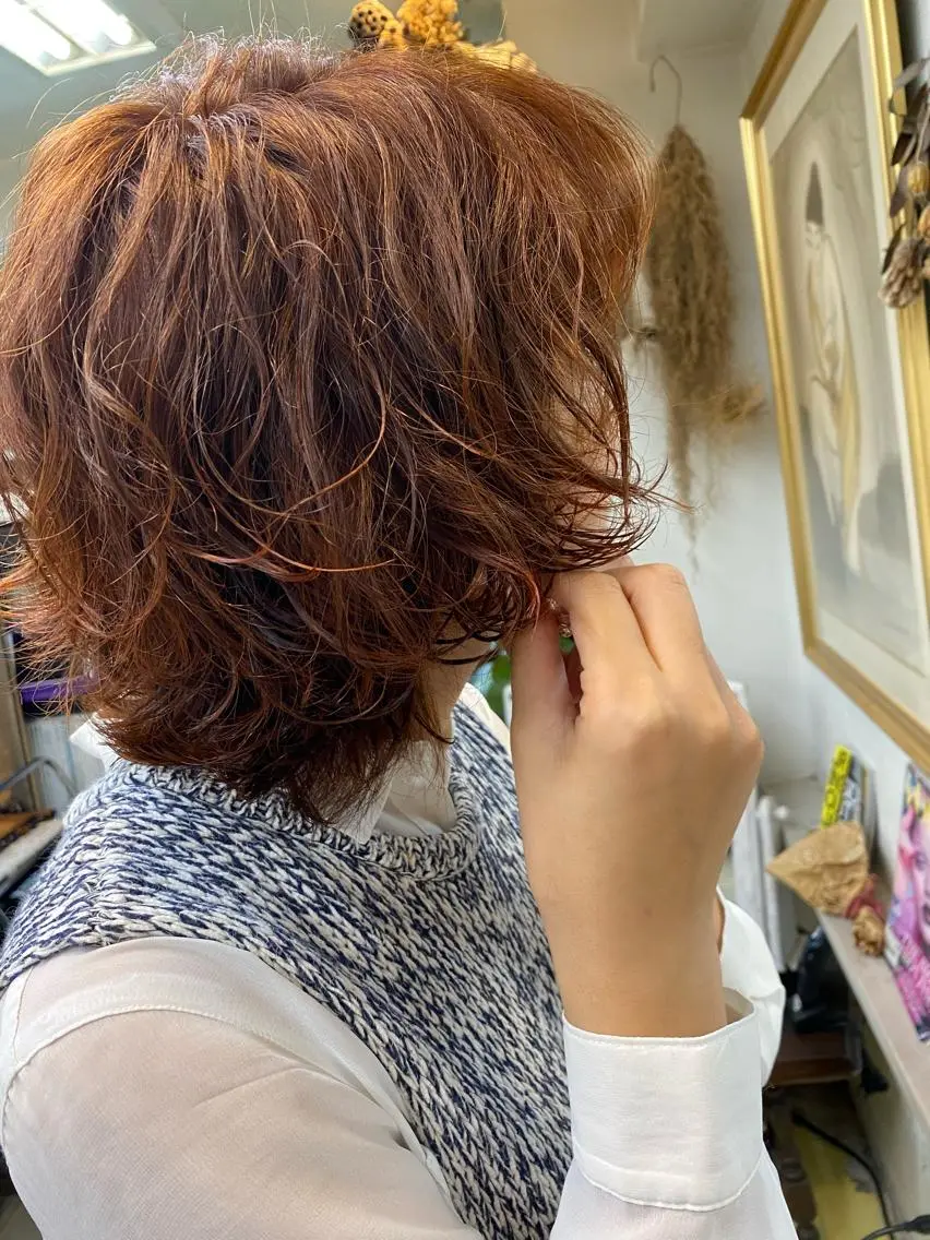 ショート ウルフカット カット パーマ Moca 〰️のヘアスタイル