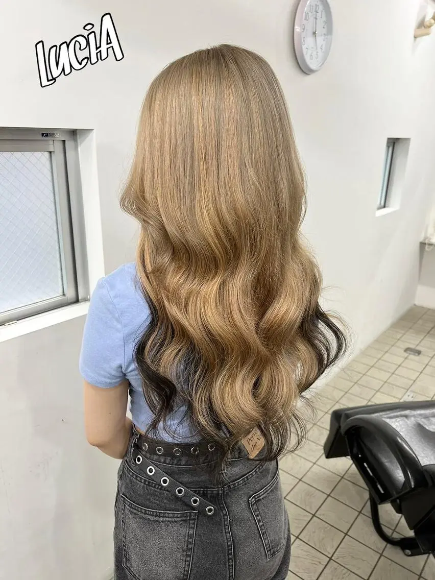 カラー ヘアアレンジ ロング エクステ7:30〜 LuciA\5900のヘアスタイル