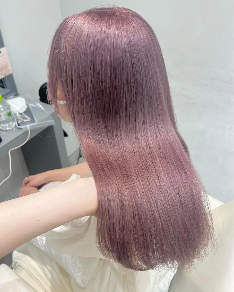 ロング クルミ🤍推し活 🎀ピンクカラーのヘアスタイル