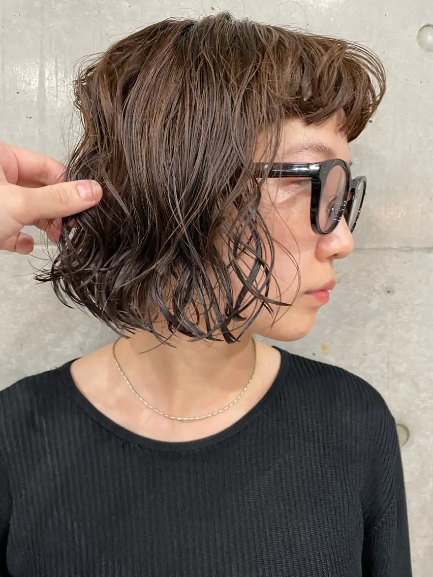 ミディアム カラー パーマ カット パーマ 吉田一輝 外国人パーマのヘアスタイル