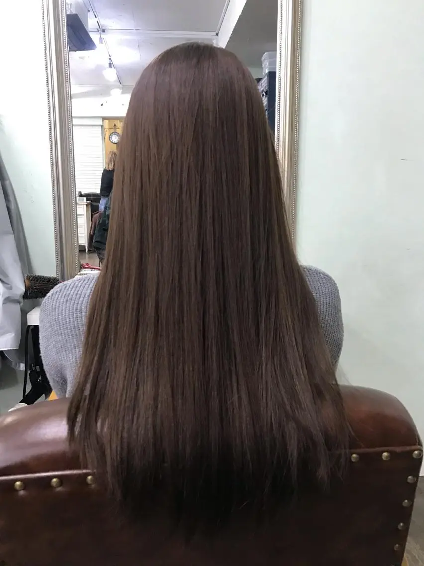 ロング カラー ベージュカラー ミルクティーベージュ ヘアカラー トリートメント ブリーチ&似合せボブ 田中寛十のヘアスタイル