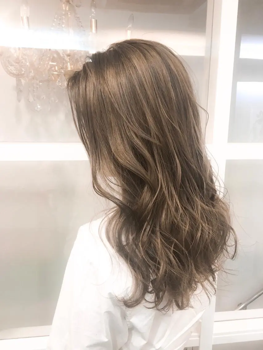 セミロング カラー 中田 敏明のヘアスタイル