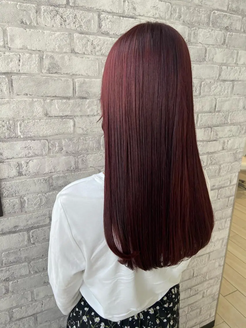 ロング カラー ピンクカラー Oopsレイヤー 加藤澄都のヘアスタイル