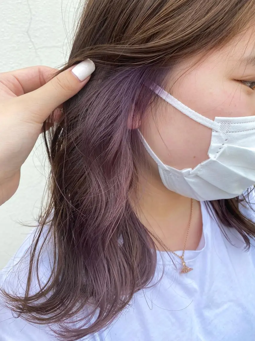 セミロング パープルカラー hair terra ce M奈良店のヘアスタイル