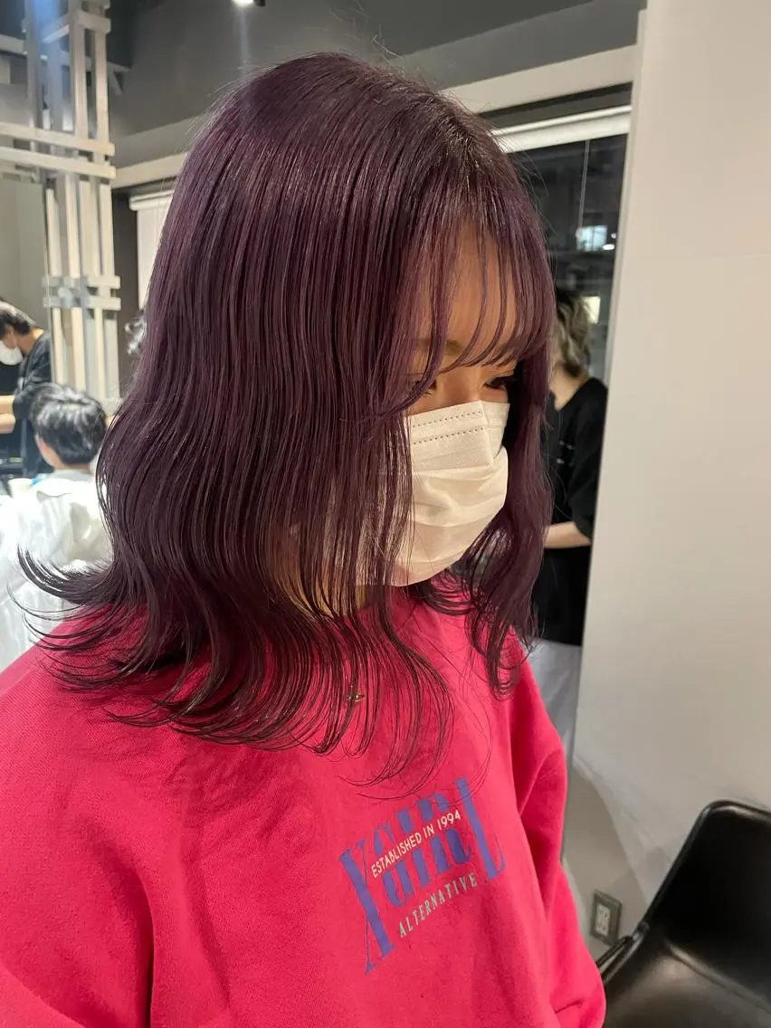 ミディアム カラー パープルカラー ブリーチ👩‍🦳/ ‪✂︎MANAMIのヘアスタイル