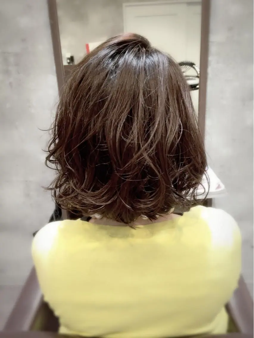 ミディアム カラー パーマ カット パーマ イメチェン☆丁寧接客 田中 優貴のヘアスタイル