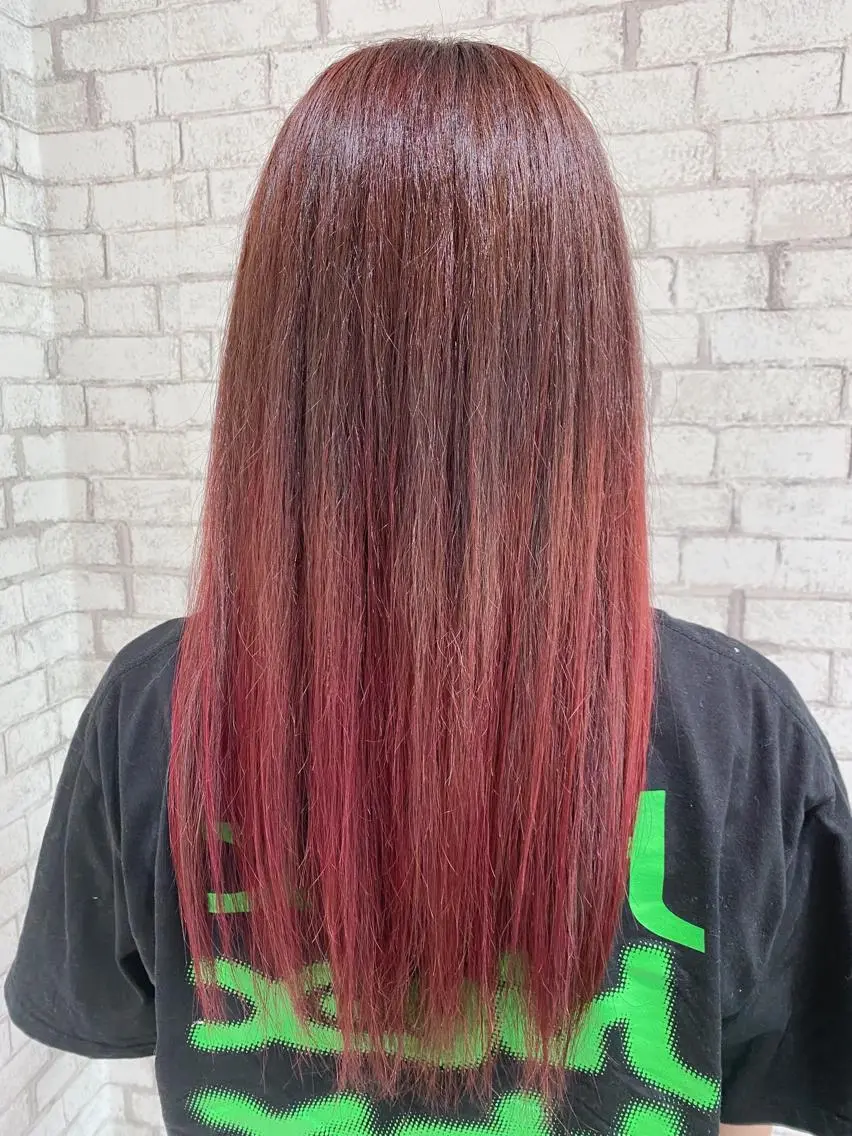 ロング カラー ヘアアレンジ トリートメント ブリーチなし艶カラー 東家のヘアスタイル