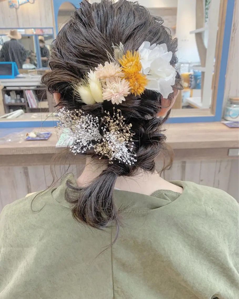 ミディアム ヘアアレンジ 卒業式のヘアスタイル ヘアセット カワシマ セイカのヘアスタイル